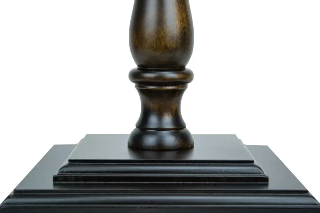Wooden dress form stand base in brown colour with pedestal base design