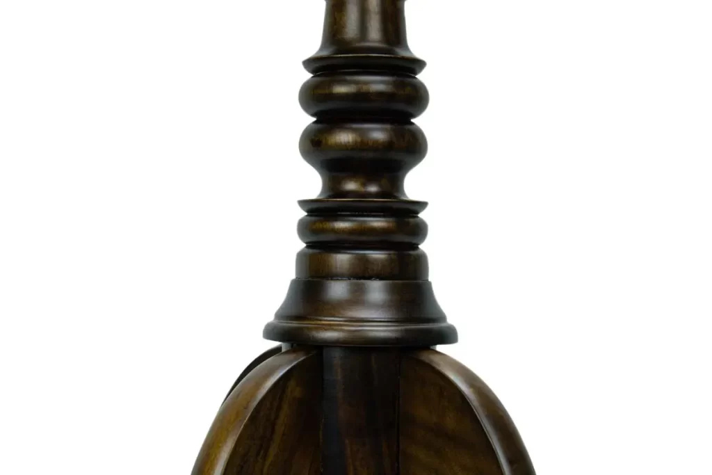 Wooden dress form stand pole middle view in brown colour