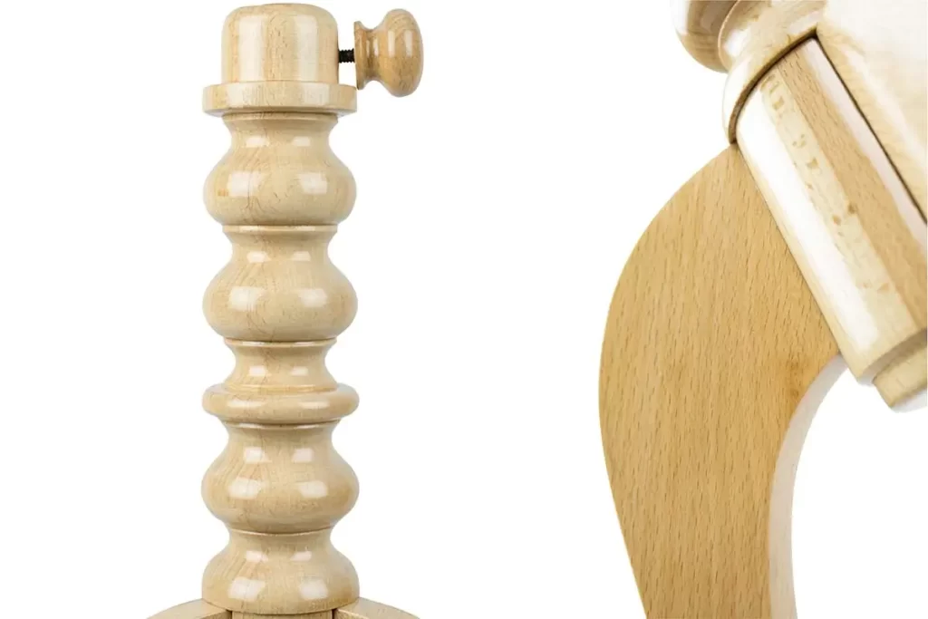 Wooden dress form stand pole and legs in natural colour