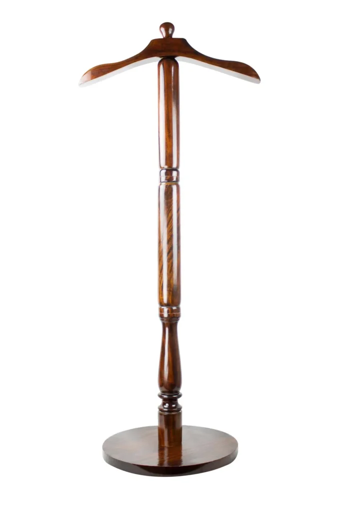wooden coat stand with hanger top
