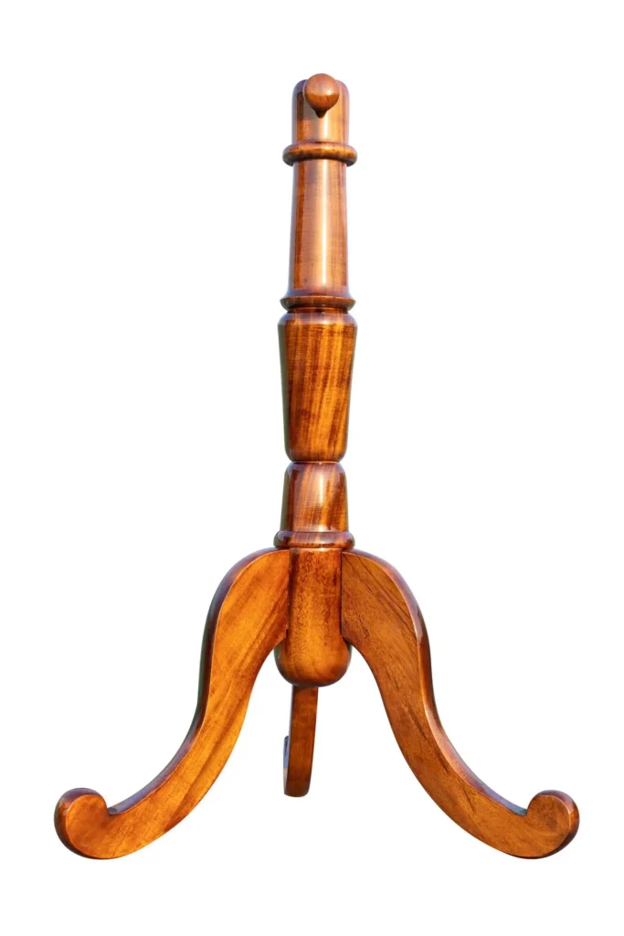 wooden dress form stand tripod in sheesham color in brinjal design legs